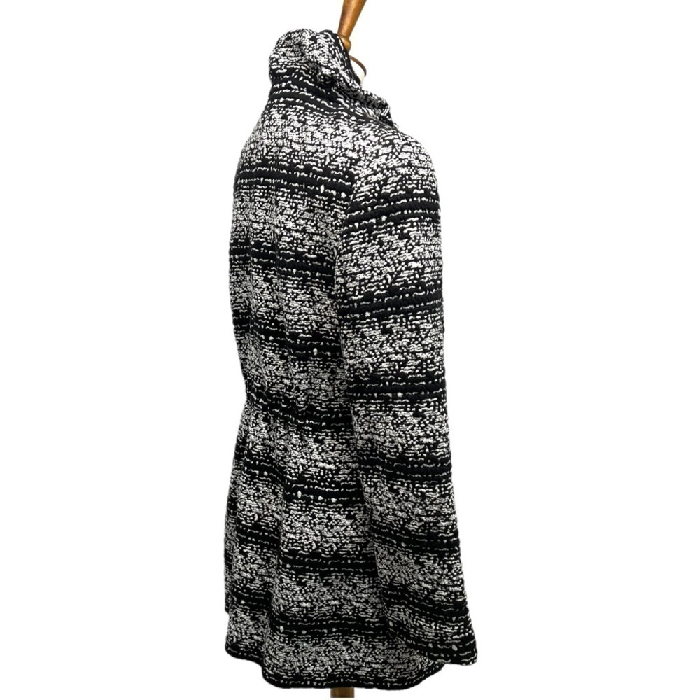 Akris Punto Black & White Cotton Tweed Sweater Casual Coat Womens Size 10 - Picture 6 of 14